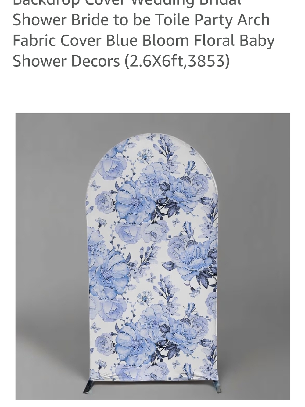 Amazon Blue Floral Arch Backdrop Cover